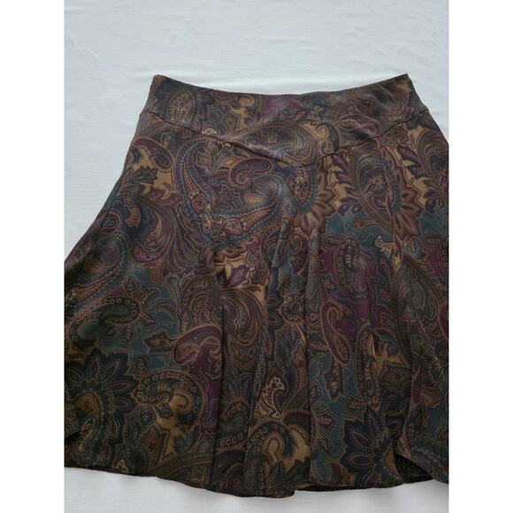 Vintage Chaps Pull On Skirt XL Paisley Dark Academia Fall Autumnal Librarian - Picture 2 of 14